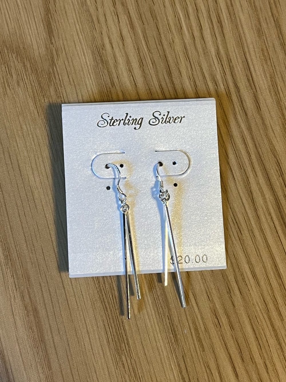 Minimalist sterling silver dangle earrings